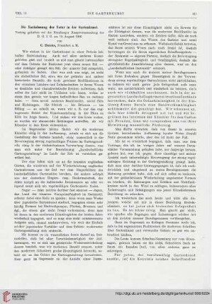 8: Die Nachahmung der Natur in der Gartenkunst, [1] : Vortrag gehalten auf der Nürnberger Hauptversammlung der D.G.f.G. am 19. August 1906