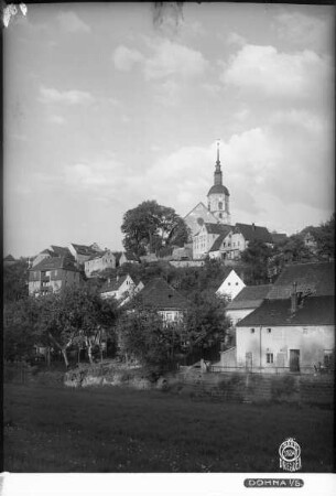 Dohna, Ansicht der Stadt von Westen mit Marienkirche