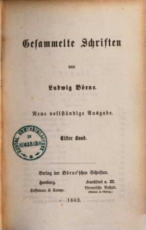 Gesammelte Schriften, 11.. [Briefe aus Paris]