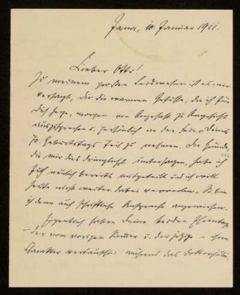 Brief von Richard Loening an Otto von Gierke, Jena, 10.1.1911