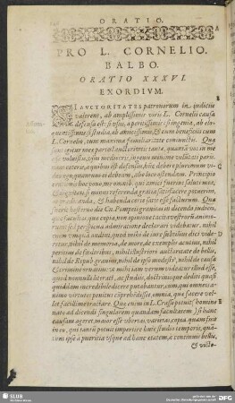 Pro L. Cornelio. Balbo. Oratio XXXVI.