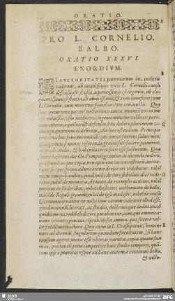 Pro L. Cornelio. Balbo. Oratio XXXVI.