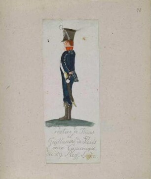 Vertier de Thiers bzw. Guillaume de Paris, französischer Chasseur-Korporal des 29. leichten Infanterie-Regiments, um 1813