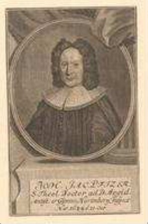 Johann Jacob Pfizer, Dr. theol., Prediger bei St. Egidien und Inspektor des Gymnasiums; geb. 21. Oktober 1684