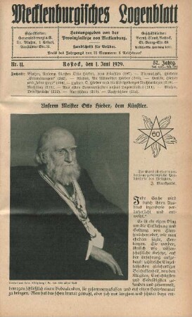 Nr. 11. Rostock, den 1. Juni 1929.