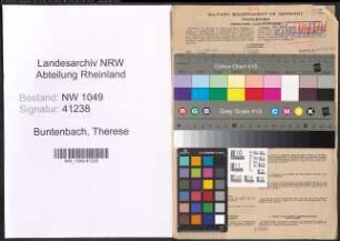 Entnazifizierung Therese Buntenbach , geb. 16.03.1900 (Fuersorgerin)