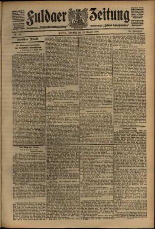 Zweite Ausgabe vom Dienstag, den 18. August 1908.