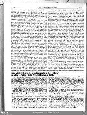 Der Außenhandel Deutschlands in den ersten drei Vierteljahren 1926