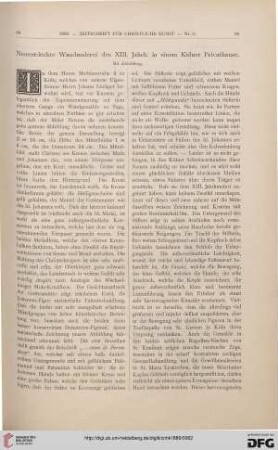 Neuentdeckte Wandmalerei des XIII. Jahrhunderts in einem Kölner Privathause
