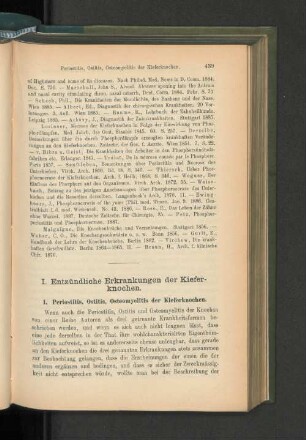 I. Entzündliche Erkrankungen der Kieferknochen.