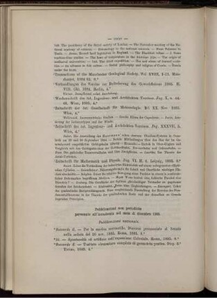 Pubblicazioni non periodiche pervenute all' Accademia nel mese di dicembre 1885.