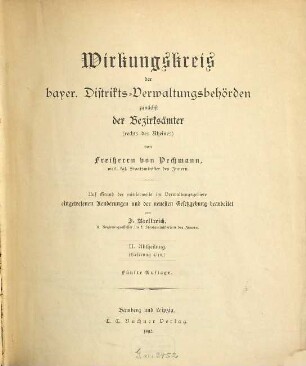 Wirkungskreis der bayer. Distrikts-Verwaltungsbehörden zunächst der Bezirksämter (rechts des Rheines), 2