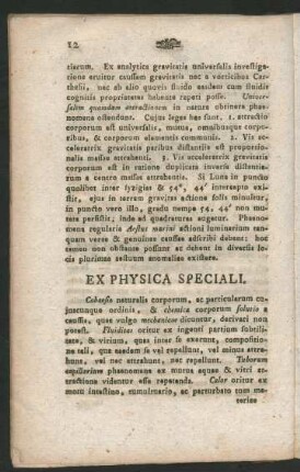 Ex Physica Speciali