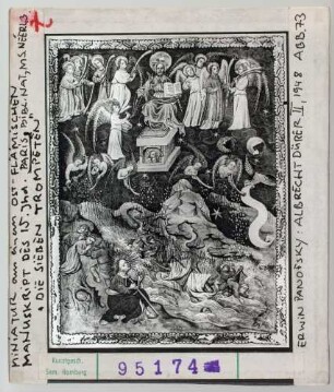 Paris, Bib. Nat.: MS Neerl. 3: Die sieben Trompeten. 15. Jhd.