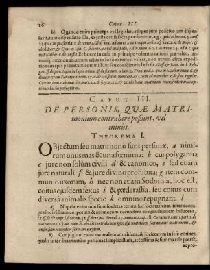 Caput III. De Personis, Quae Matrimonium contrahere poßunt, vel minus