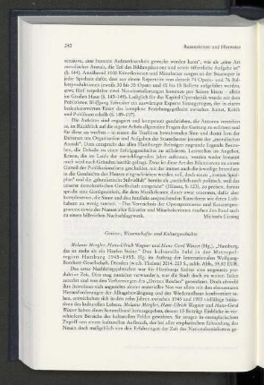 Rezensionen und Hinweise: Geistes-, Wissenschafts- und Kulturgeschichte