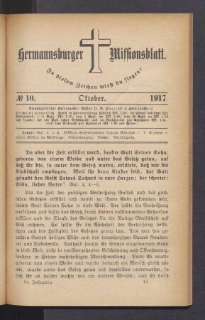 N° 10. Oktober. 1917