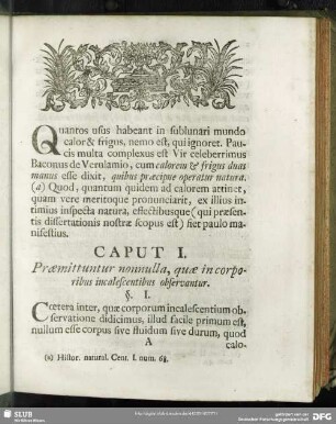 Caput I. Praemittuntur nonnulla, quae in corporibus incalescentibus observantur