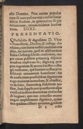 Praesentatio.