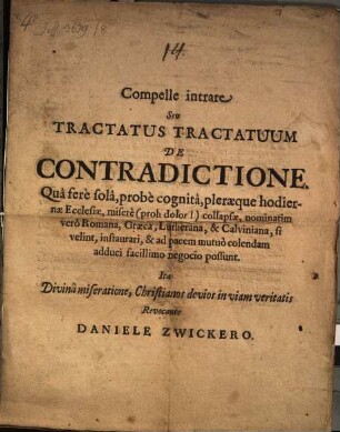 Compelle intrare; s. tractatus tractatuum de contradictione