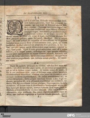De Beatitudine Dei.
