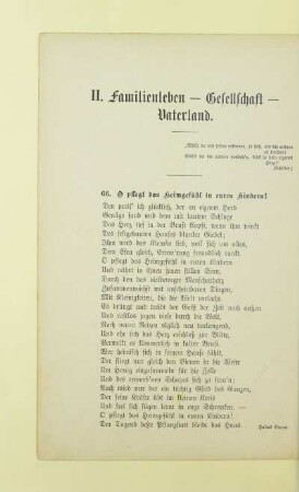 II. Familienleben - Gesellschaft - Vaterland