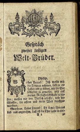 Gespräch zweyer lustigen Welt-Brüder.