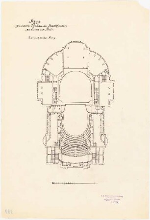 Stadttheater (auch Grillo-Theater), Essen Umbau: Grundriss 2. Rang