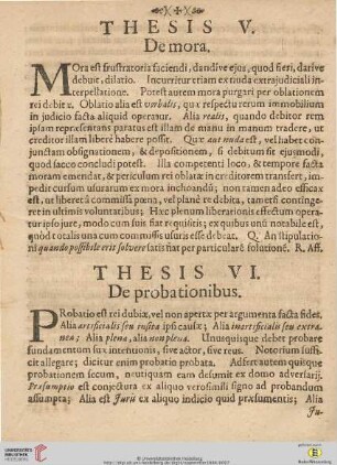 Thesis V: De mora