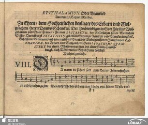 Epithalamion oder Brautlied... VIII. Da traten die Pharisäer