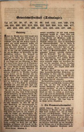Bilder-Atlas zum Conversations-Lexikon : ikonographische Encyklopädie der Wissenschaften und Künste ; in zehn Abtheilungen, 10,[2]. Gewerbswissenschaft (Technologie) ; [Textband]