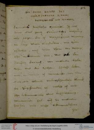'Ein ander Brieff des Chvrfvstens H. Johans Friderichs an sein Gemahel'