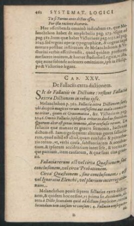 Cap. XXV. De Fallaciis extra dictionem.