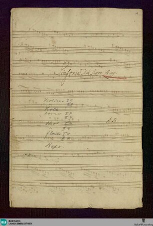 Symphonies - Don Mus.Ms. 1203 : D; DavLa D1