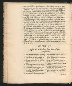 Caput IV. Quibus militibus haec privilegia competant