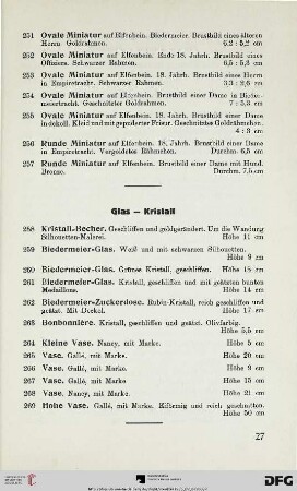 Glas – Kristall (Nr. 258-269)