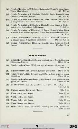 Glas – Kristall (Nr. 258-269)