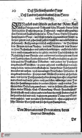Von Advocaten und Procuratorn