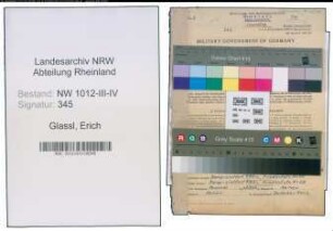 Entnazifizierung Erich Glassl , geb. 10.03.1906 (Musiker)