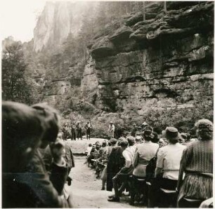 Felsenbühne Rathen. "Der Schatz im Silbersee" von Karl May. Aufführung 1941 oder 1942 (1940: Wild-West-Spiele nach Karl May mit "Schatz im Silbersee" und "Ölprinz" mit dem Zirkus Sarrasani)