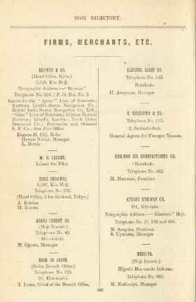 Firms, merchants, etc.
