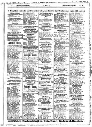 C. Verzeichniß der Handel= und Gewerbetreibenden, nach Erwerbs= bezw. Berufszweigen alphabetisch geordnet