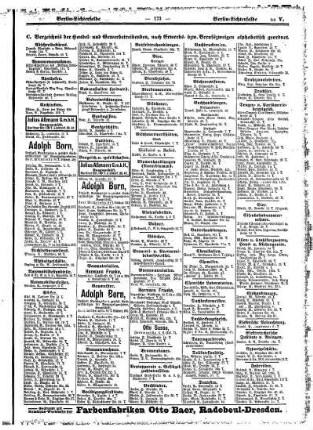 C. Verzeichniß der Handel= und Gewerbetreibenden, nach Erwerbs= bezw. Berufszweigen alphabetisch geordnet