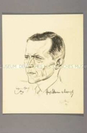 Bildnis des Politikers und Publizisten Johann Ludwig Graf Schwerin von Krosigk