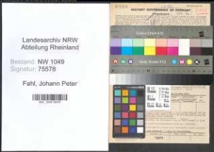 Entnazifizierung Johann Peter Fahl , geb. 05.09.1902 (Radiohaendler)