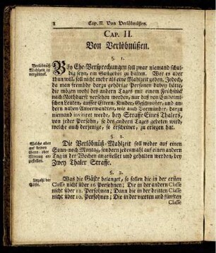 Cap. II. Von Verlöbnüßen.
