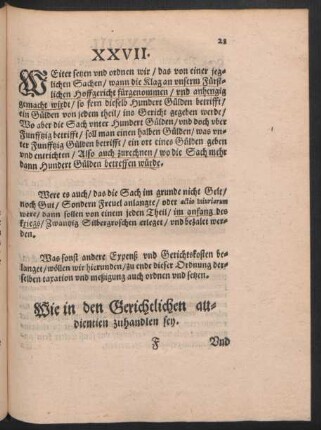 Wie in den Gerichtlichen audientien zuhandlen sey. XXVIII.