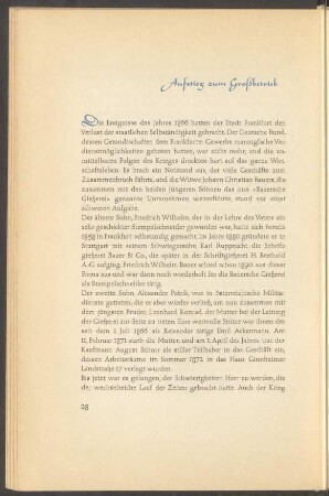 Aufstieg zum Großbetrieb