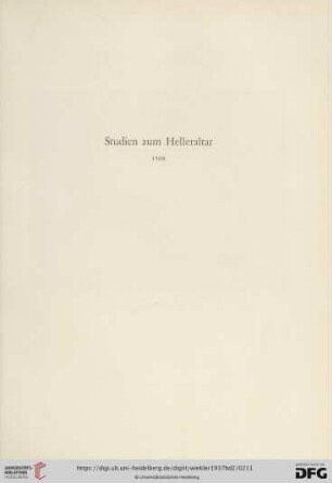Studien zum Helleraltar 1508 (Nr. 448 - 465)