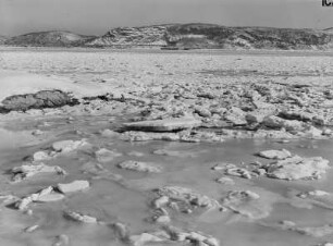 New York, Hudson River im Winter